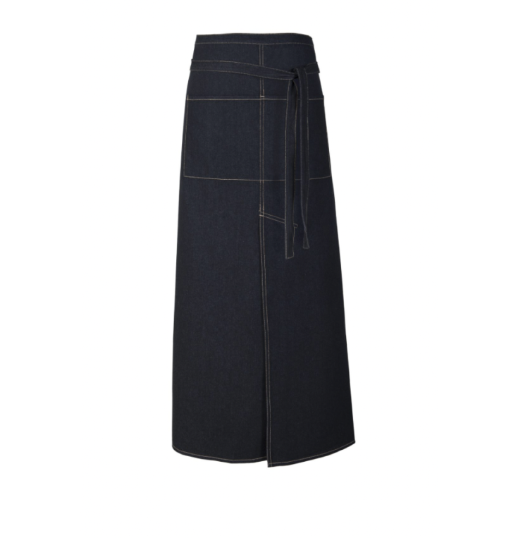 Denim French Apron With Split