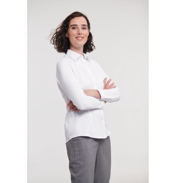 Ladies Long Sleeve Herringbone Shirt