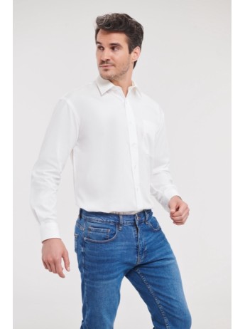 Men’s Long Sleeve PureCotton Easy Care Poplin Shirt
