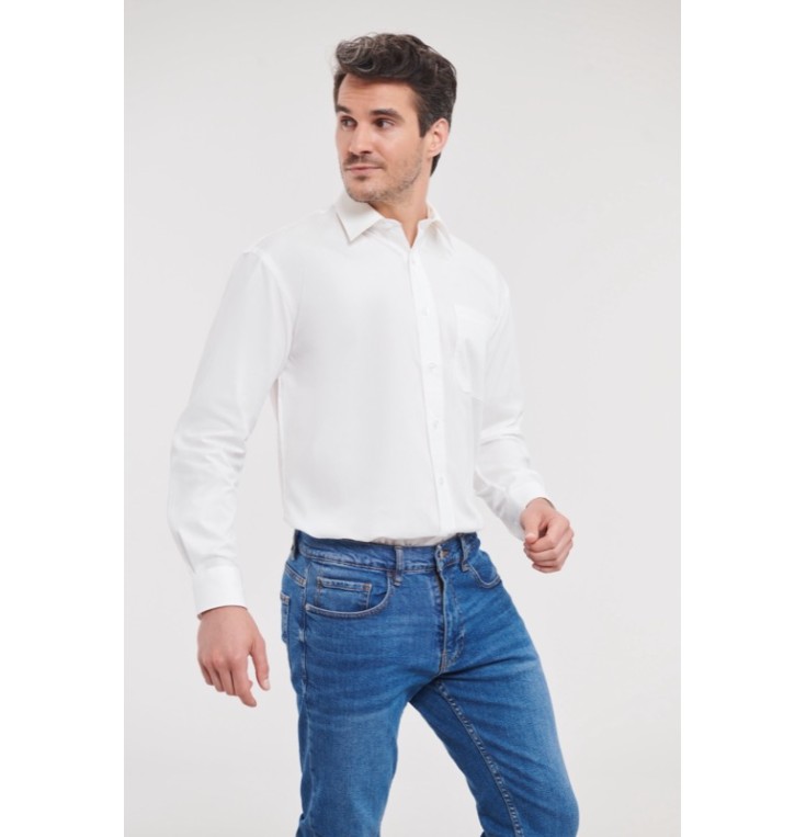Men’s Long Sleeve PureCotton Easy Care Poplin Shirt