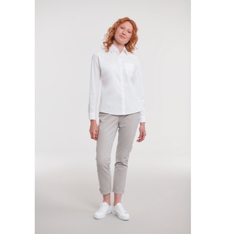Ladies’ Long Sleeve PureCotton Easy Care Poplin Shirt